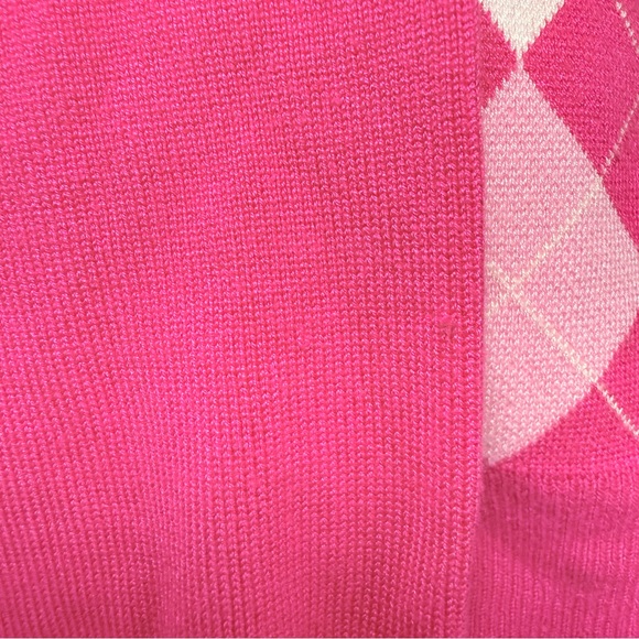 Y2K Pink Argyle Cropped Women's Sweater Set size Medium. Quarter length sleeves. - Picture 13 of 16